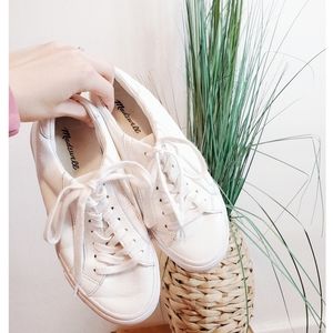 MADEWELL White Sidewalk Low Top Lace Up Leather Sneaker sz 6